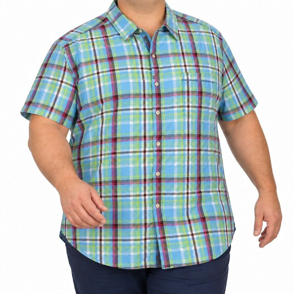 Robert Graham Shirt Tailored Fit Men 3XL Multicolor Plaid Short Sleeve Button Up